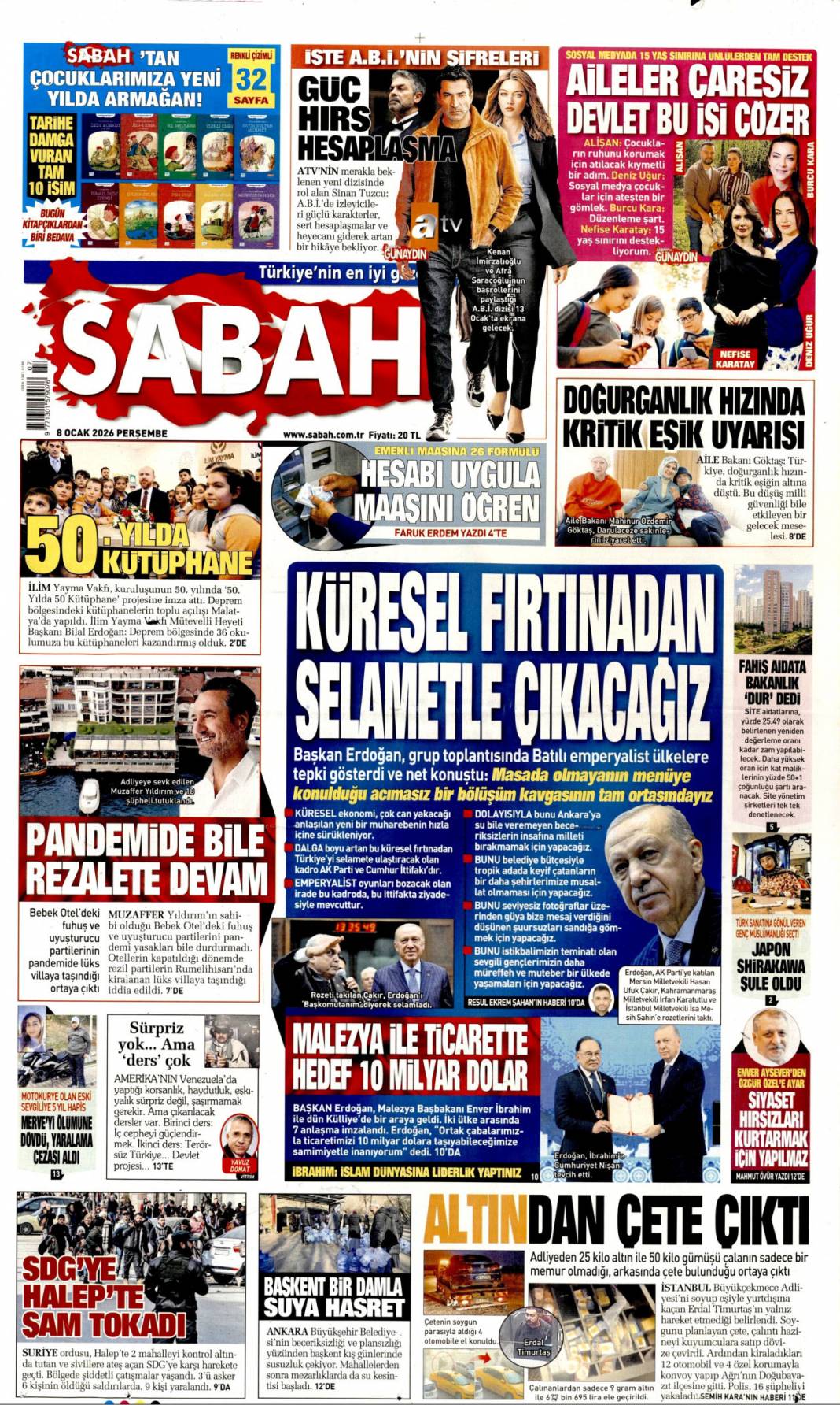 Küresel fırtınadan selametle çıkacağız: 8 Ocak 2026 Perşembe güncel gazete manşetleri 1