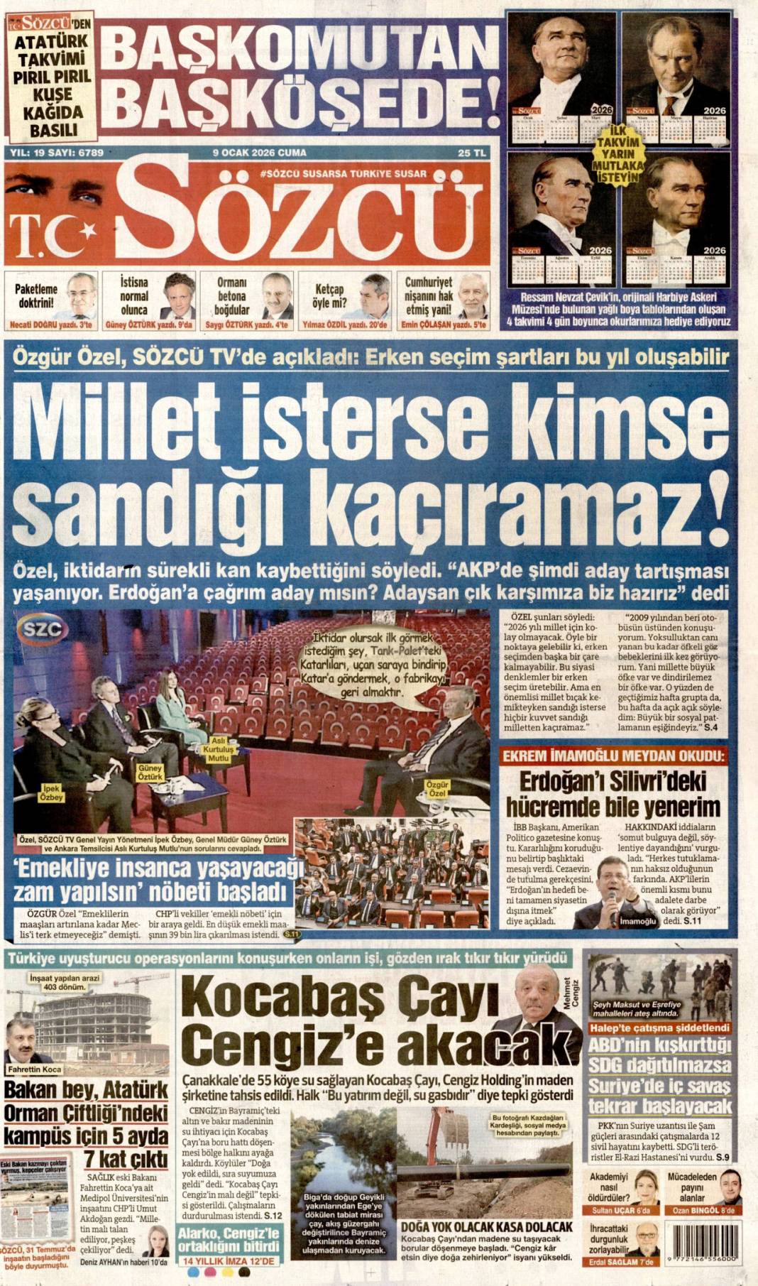 Türkiye havacılıkta küresel üst oluyor: 9 Ocak 2026 Cuma güncel gazete manşetleri 15