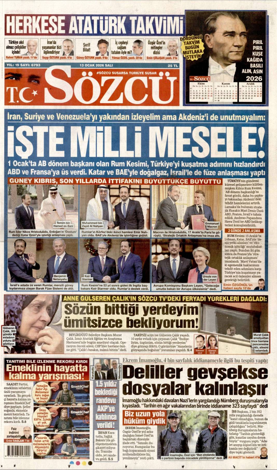 İran'da enformasyon savaşı: 13 Ocak 2026 Salı güncel gazete manşetleri 19