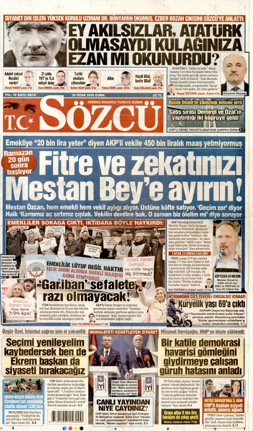 Asra Türk dünyasının mührünü vuracağız! 30 Ocak 2026 Cuma, güncel gazete manşetleri... 8
