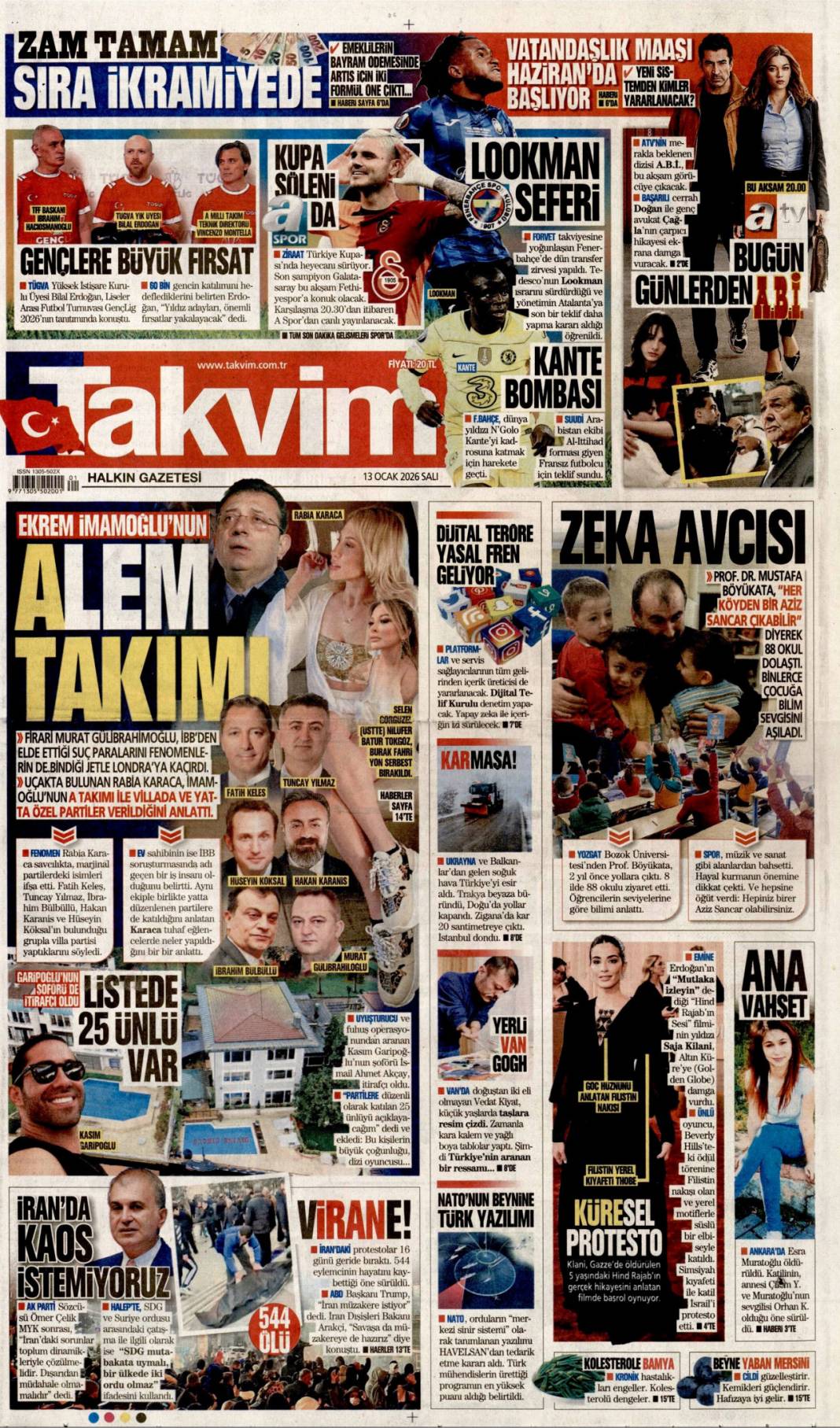 İran'da enformasyon savaşı: 13 Ocak 2026 Salı güncel gazete manşetleri 20