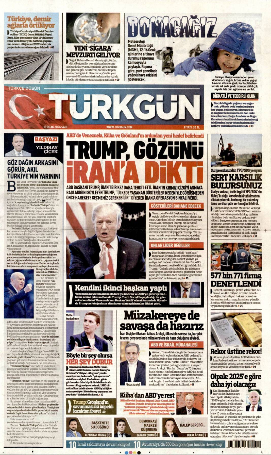 İran'da enformasyon savaşı: 13 Ocak 2026 Salı güncel gazete manşetleri 21