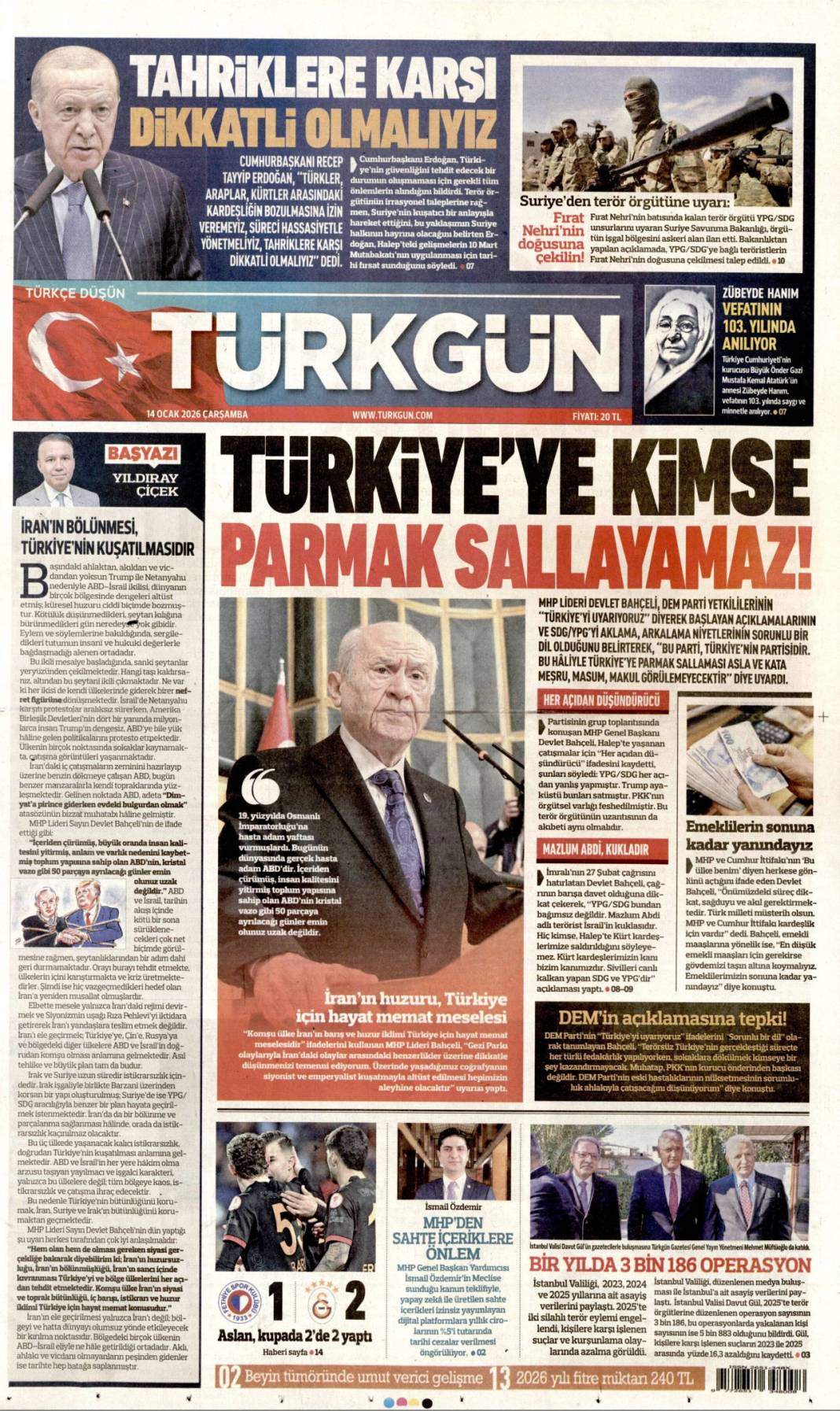 A takımının jetinde uyuşturucu partisi: 14 Ocak 2026 Çarşamba güncel gazete manşetleri 17