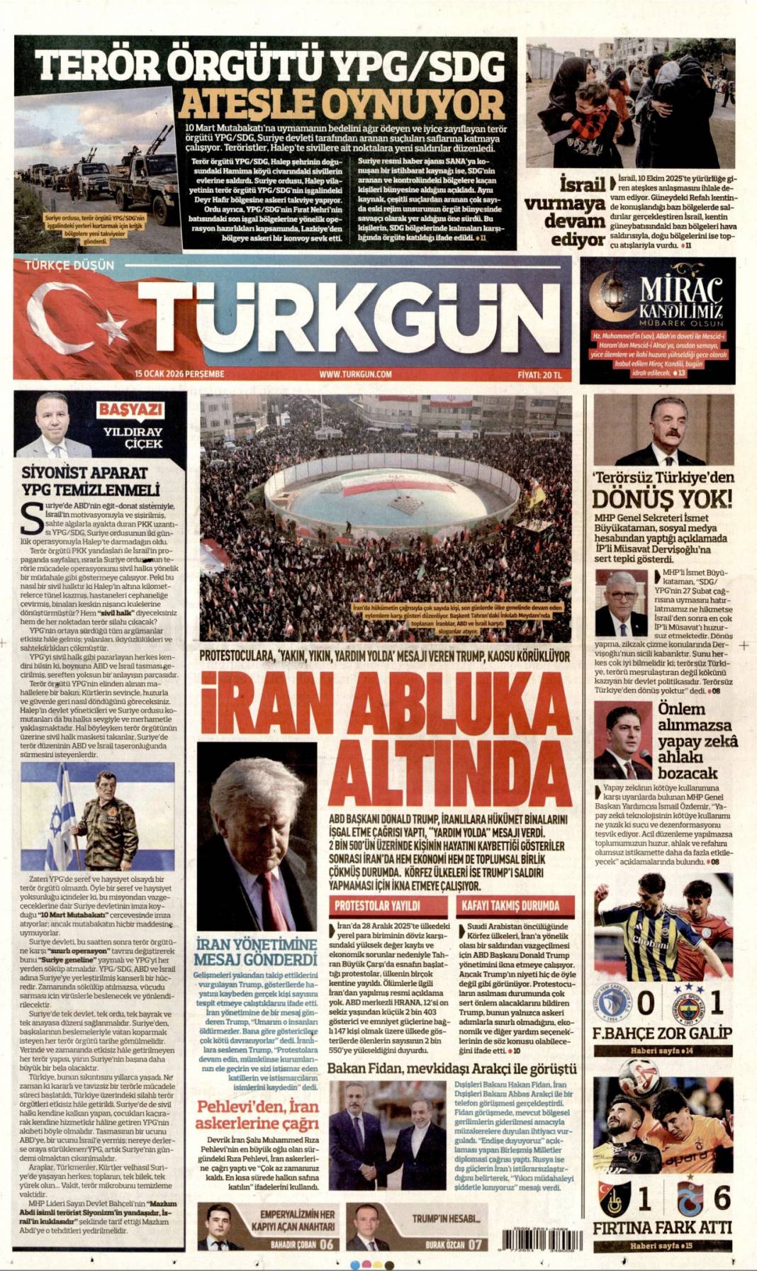 İBB'yi soydular kumarda yediler: 15 Ocak 2026 Perşembe, güncel gazete manşetleri 13