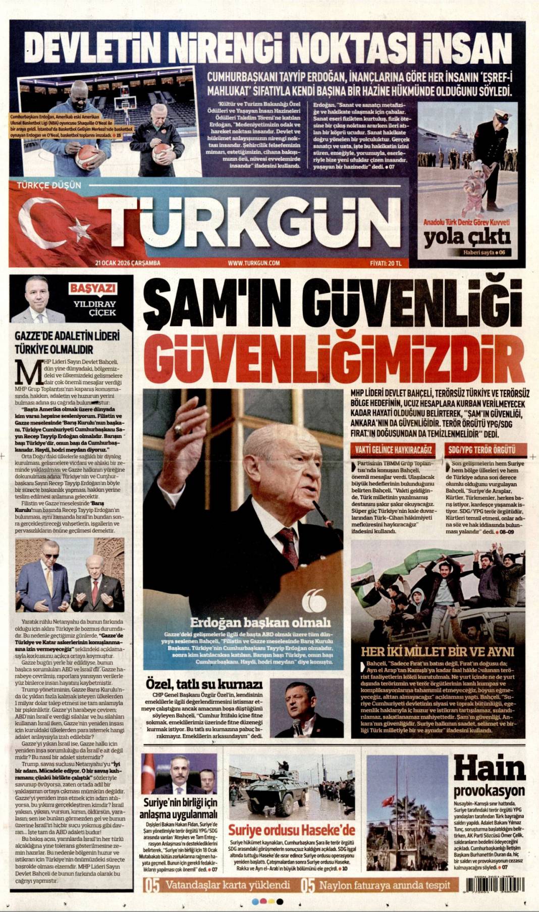 Suriye'de terör devri kapanıyor! 21 Ocak 2026 Çarşamba güncel gazete manşetleri 12