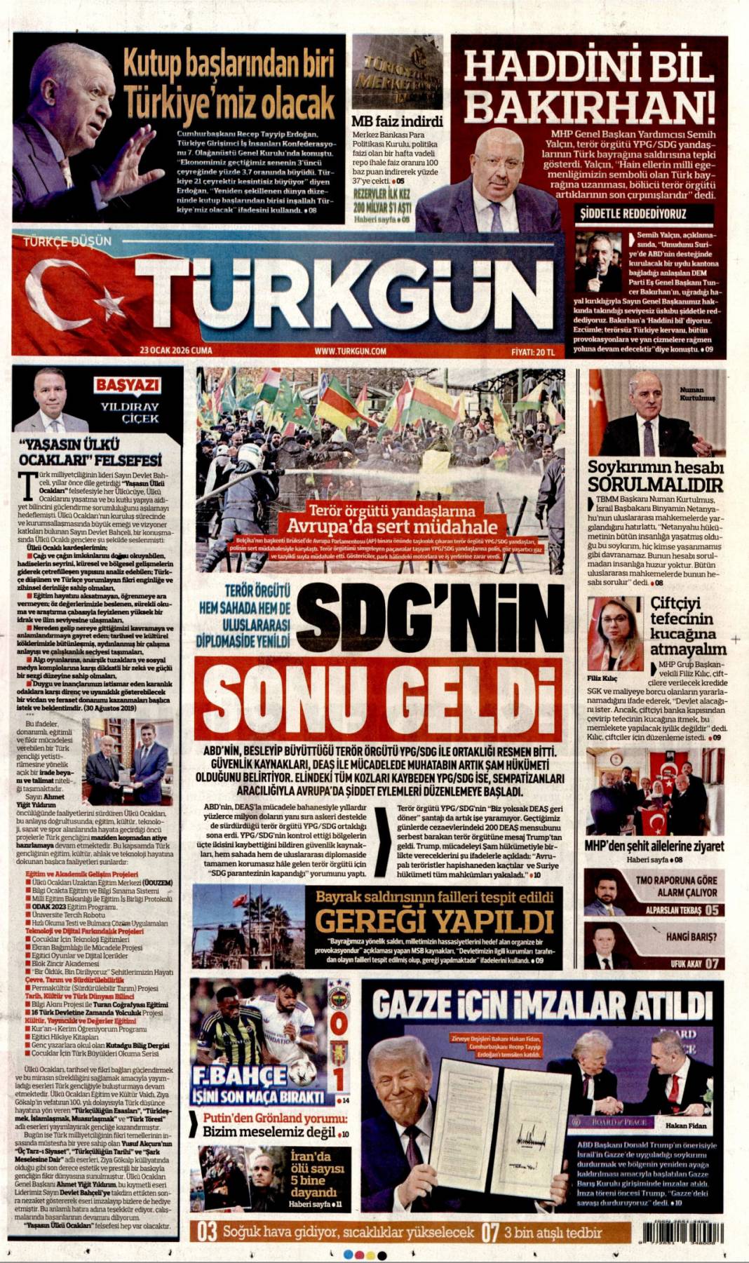 Yeni bir dünya kuruluyor: 23 Ocak 2026 Cuma güncel gazete manşetleri 13