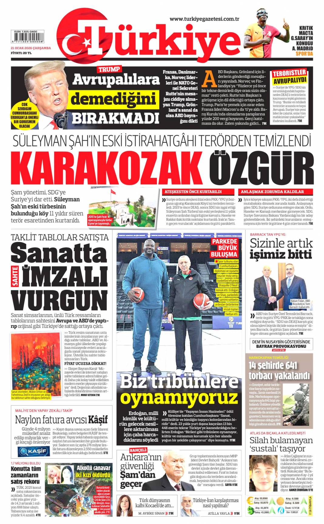 Suriye'de terör devri kapanıyor! 21 Ocak 2026 Çarşamba güncel gazete manşetleri 4