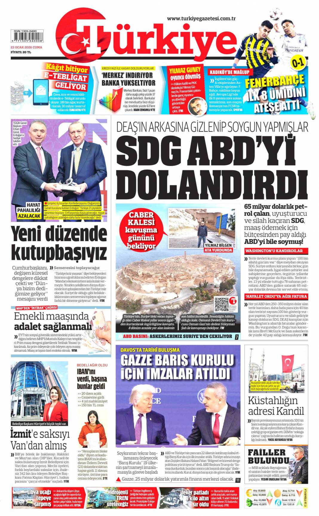 Yeni bir dünya kuruluyor: 23 Ocak 2026 Cuma güncel gazete manşetleri 4