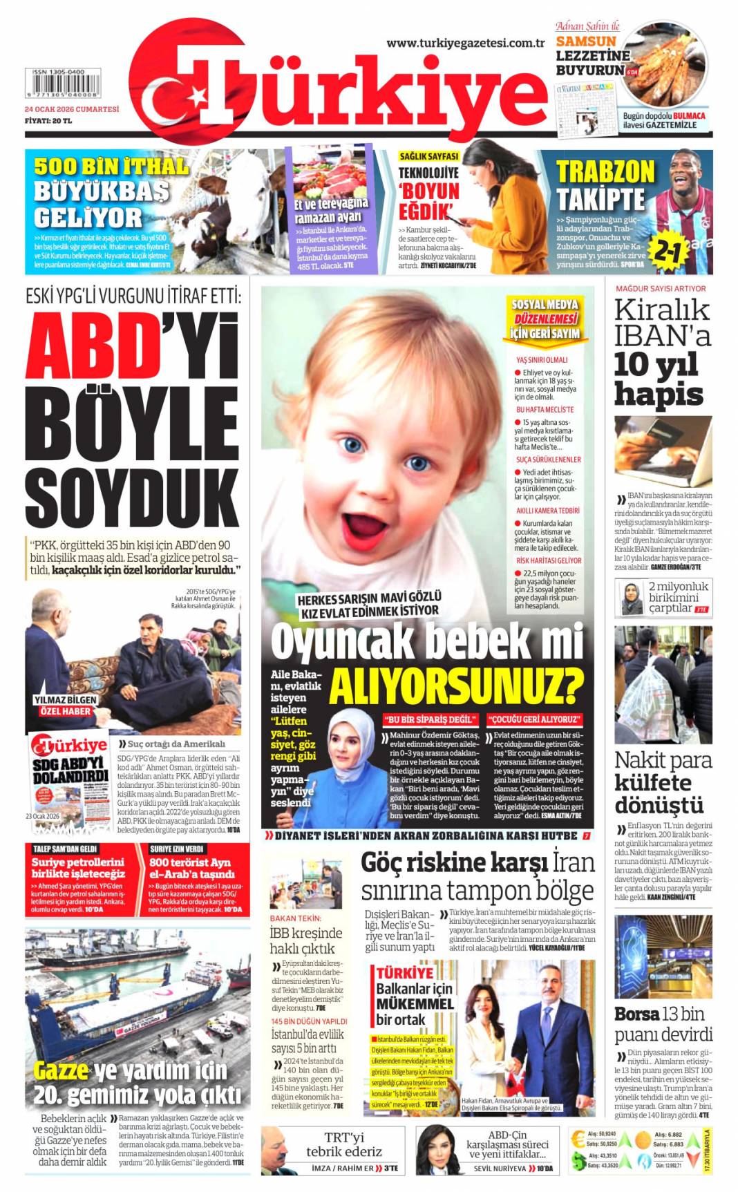 Eski YPG'li vurgunu itiraf etti: ABD'yi böyle soyduk! 24 Ocak 2026 Cumartesi güncel gazete manşetleri 1