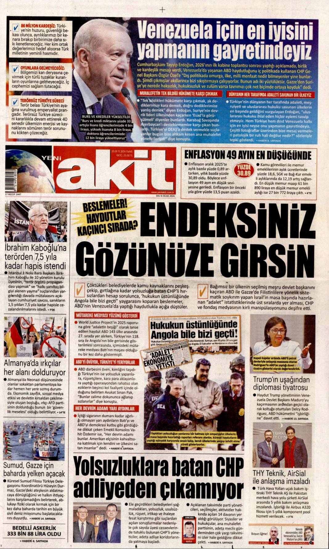 Vahşi Batı geri geldi: 6 Ocak 2026 Salı güncel gazete manşetleri 7