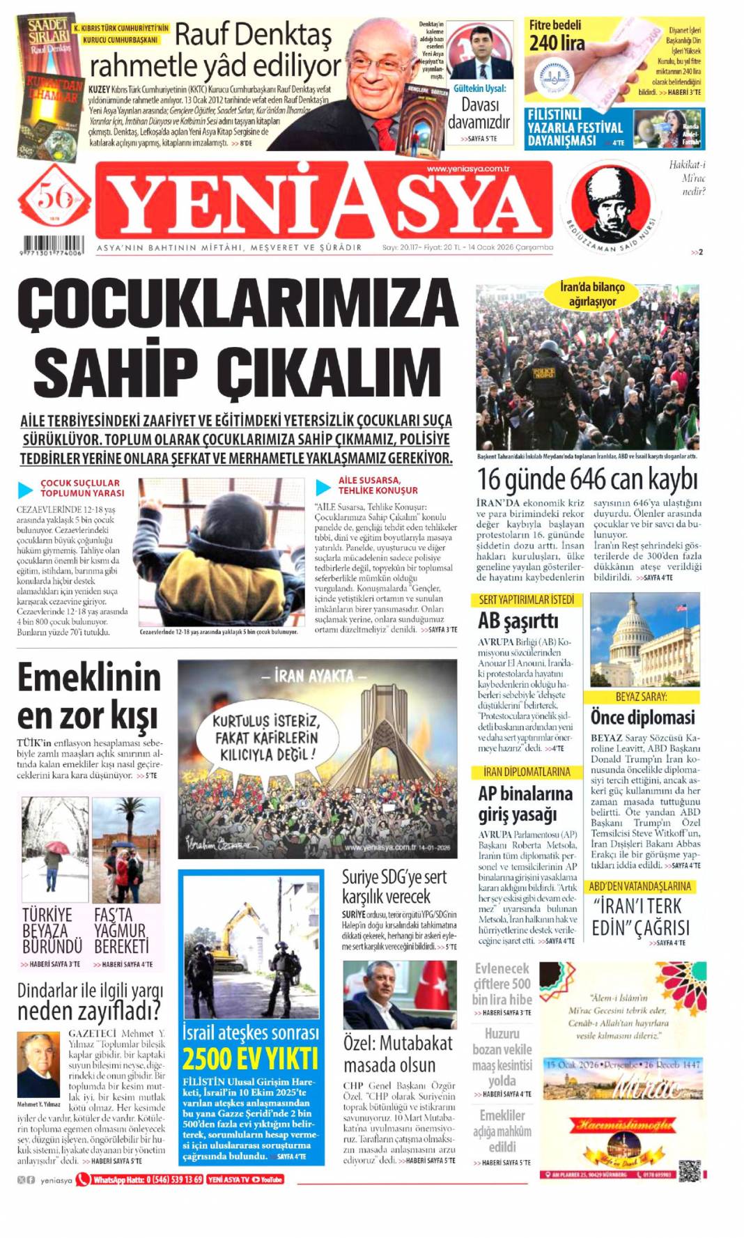 A takımının jetinde uyuşturucu partisi: 14 Ocak 2026 Çarşamba güncel gazete manşetleri 16