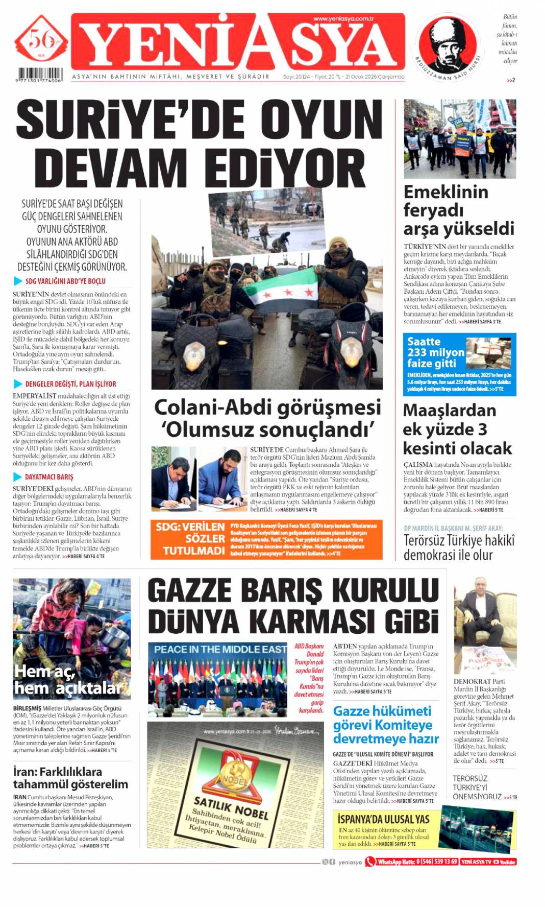 Suriye'de terör devri kapanıyor! 21 Ocak 2026 Çarşamba güncel gazete manşetleri 13