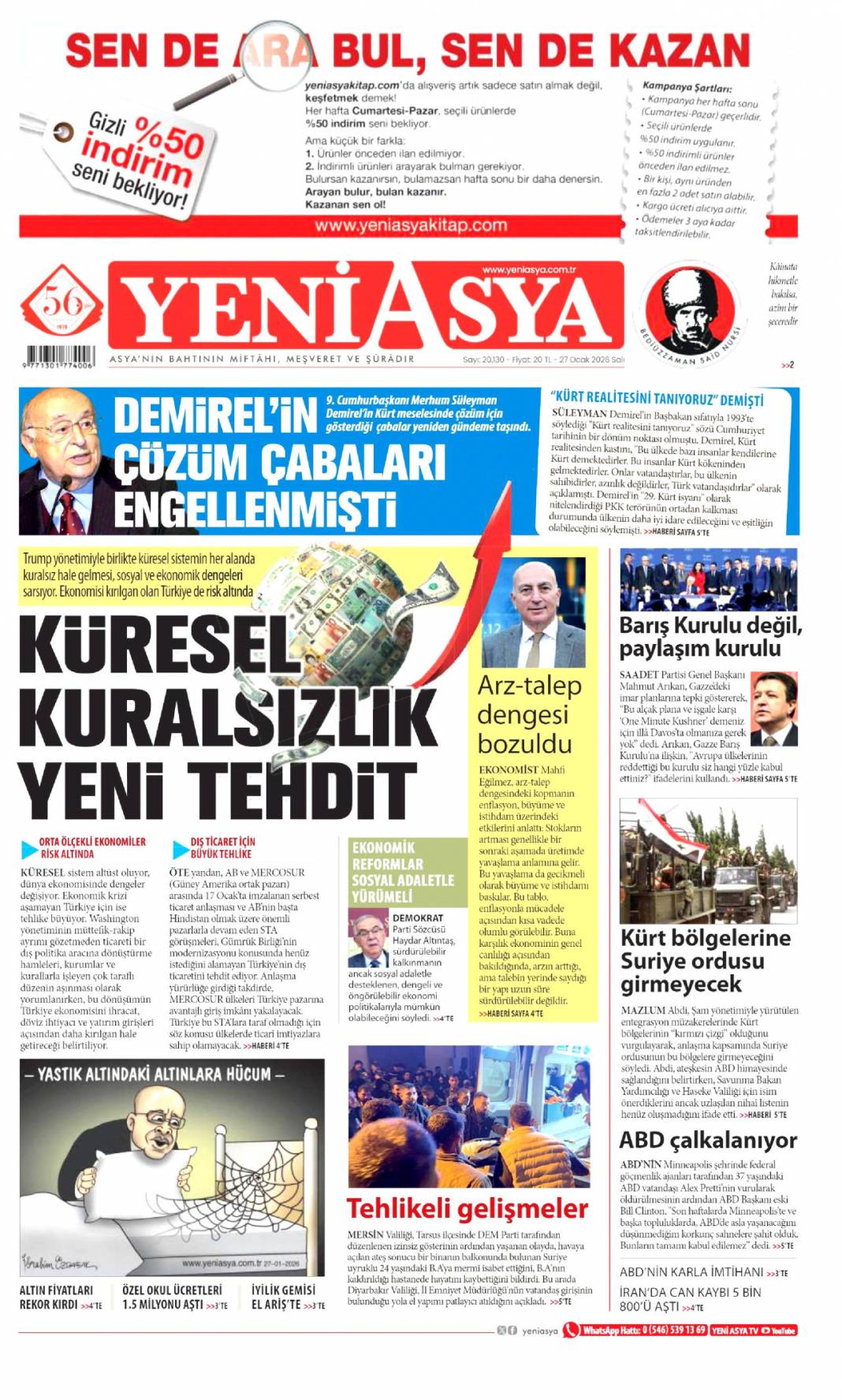 Patronlar gelince bana haber verin: 27 Ocak 2026 Salı güncel gazete manşetleri 13