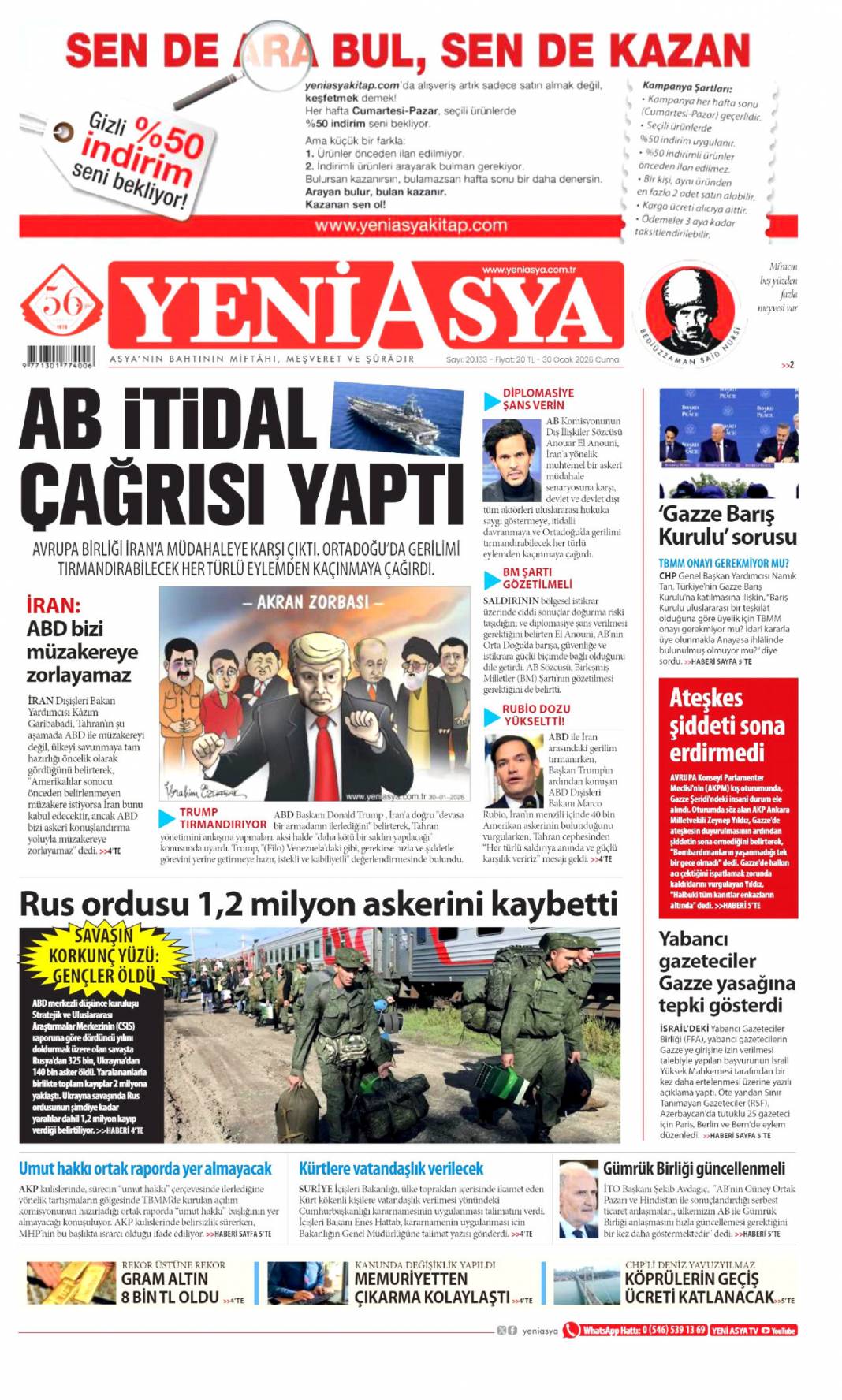 Asra Türk dünyasının mührünü vuracağız! 30 Ocak 2026 Cuma, güncel gazete manşetleri... 24