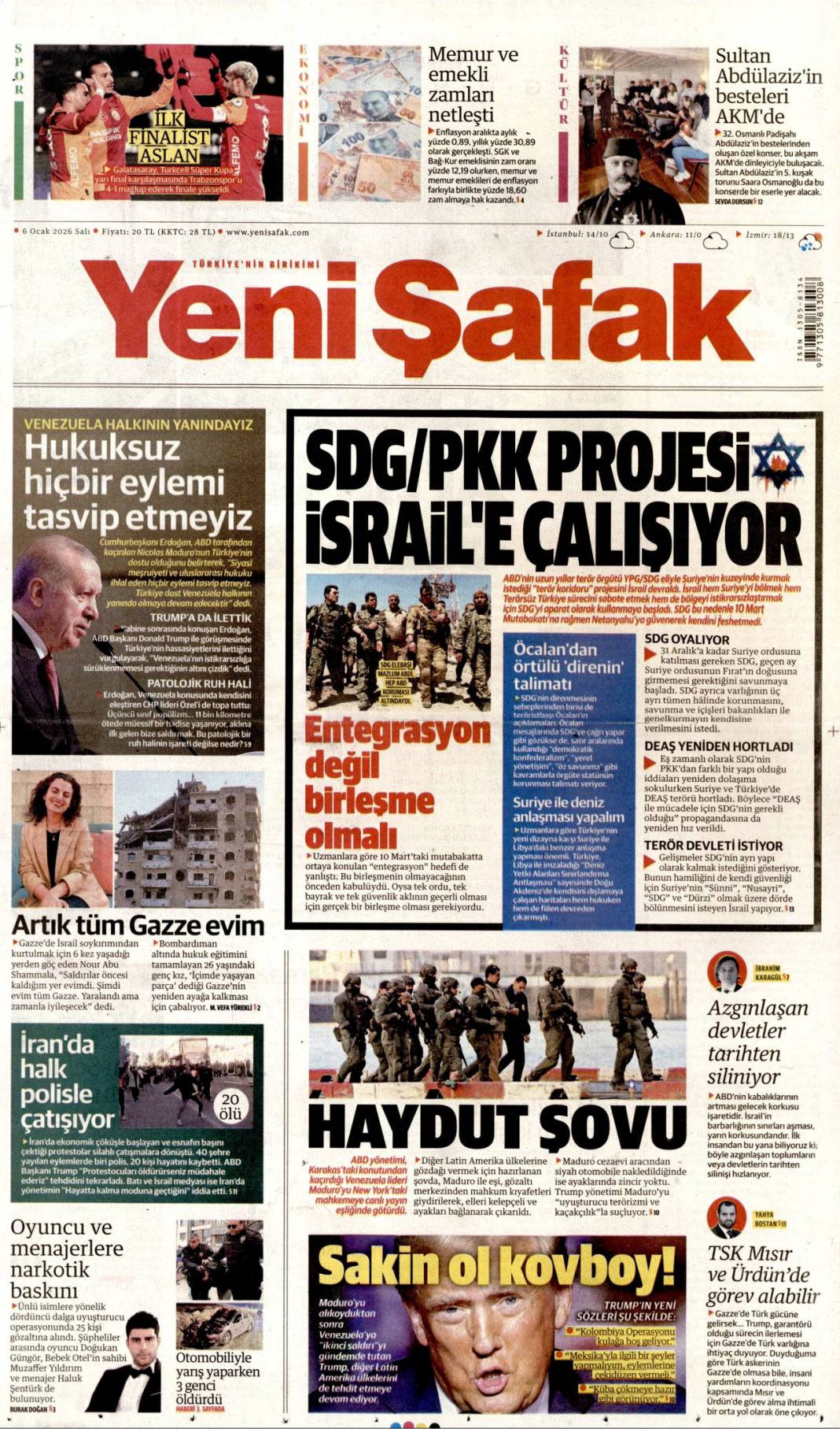 Vahşi Batı geri geldi: 6 Ocak 2026 Salı güncel gazete manşetleri 6