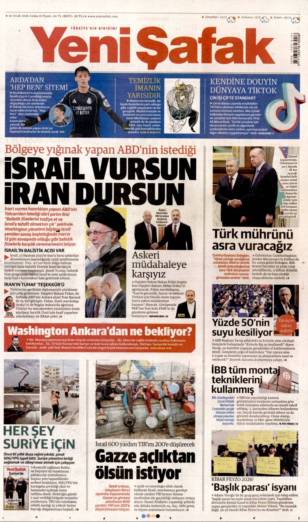 Asra Türk dünyasının mührünü vuracağız! 30 Ocak 2026 Cuma, güncel gazete manşetleri... 6