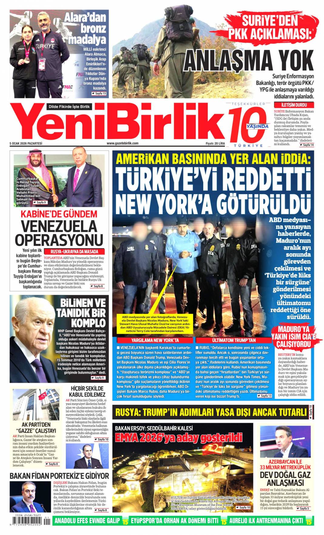 Maduro'ya ihanet en yakınından: 5 Ocak 2026 Pazartesi güncel gazete manşetleri 22
