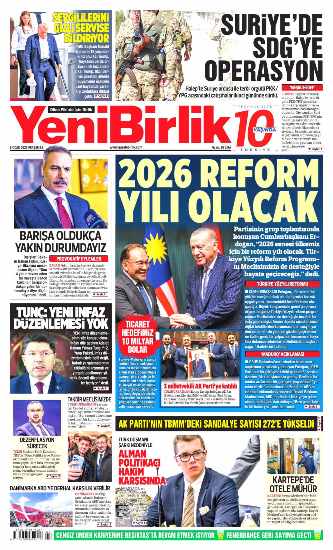 Küresel fırtınadan selametle çıkacağız: 8 Ocak 2026 Perşembe güncel gazete manşetleri 22