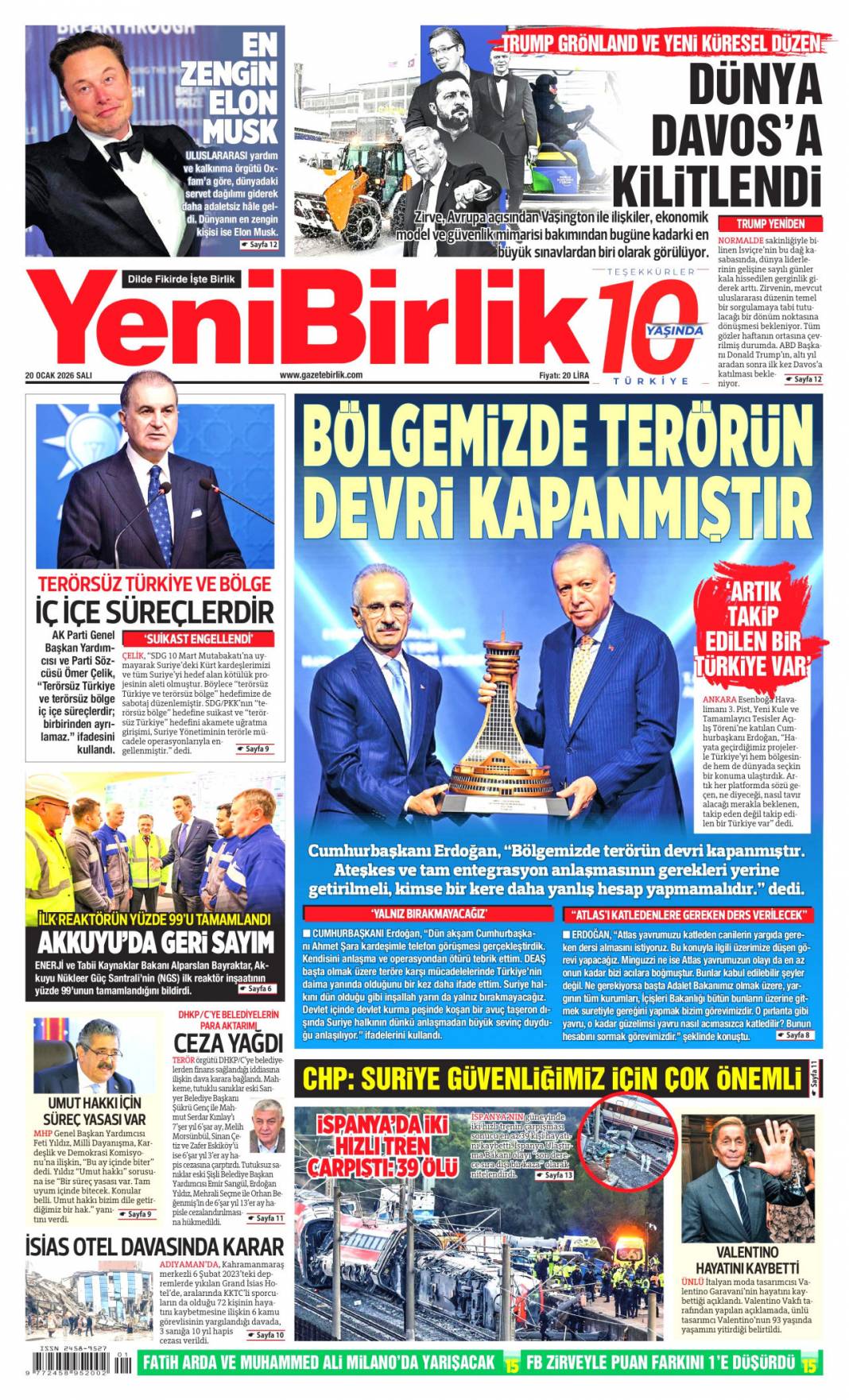 Takozlara rağmen hizmetten taviz yok: 20 Ocak 2026 Salı güncel gazete manşetleri 22