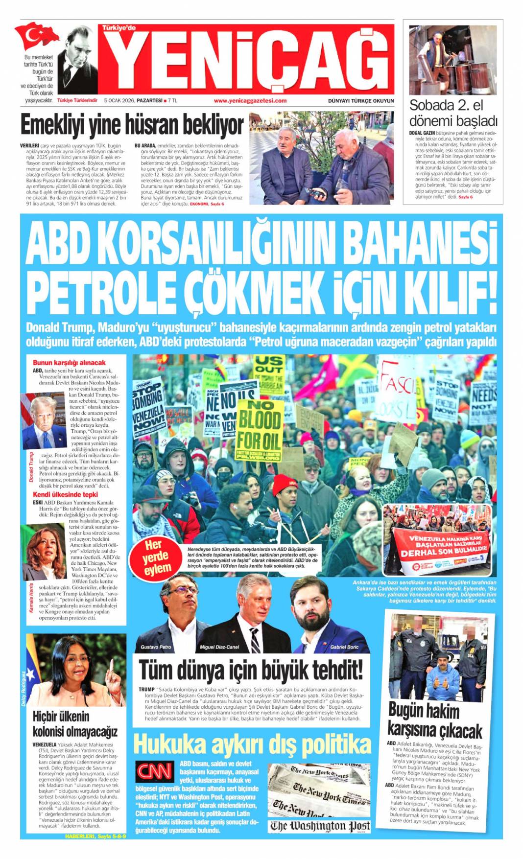 Maduro'ya ihanet en yakınından: 5 Ocak 2026 Pazartesi güncel gazete manşetleri 21