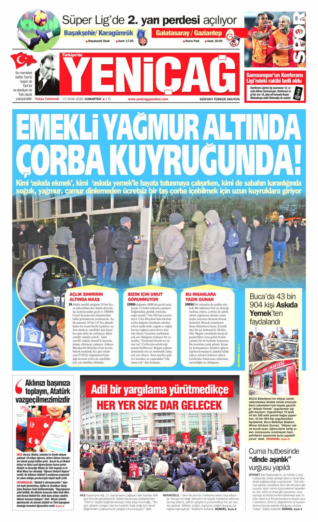 Şantaj üssü bebek otel: 17 Ocak 2026 Cumartesi güncel gazete manşetleri 10