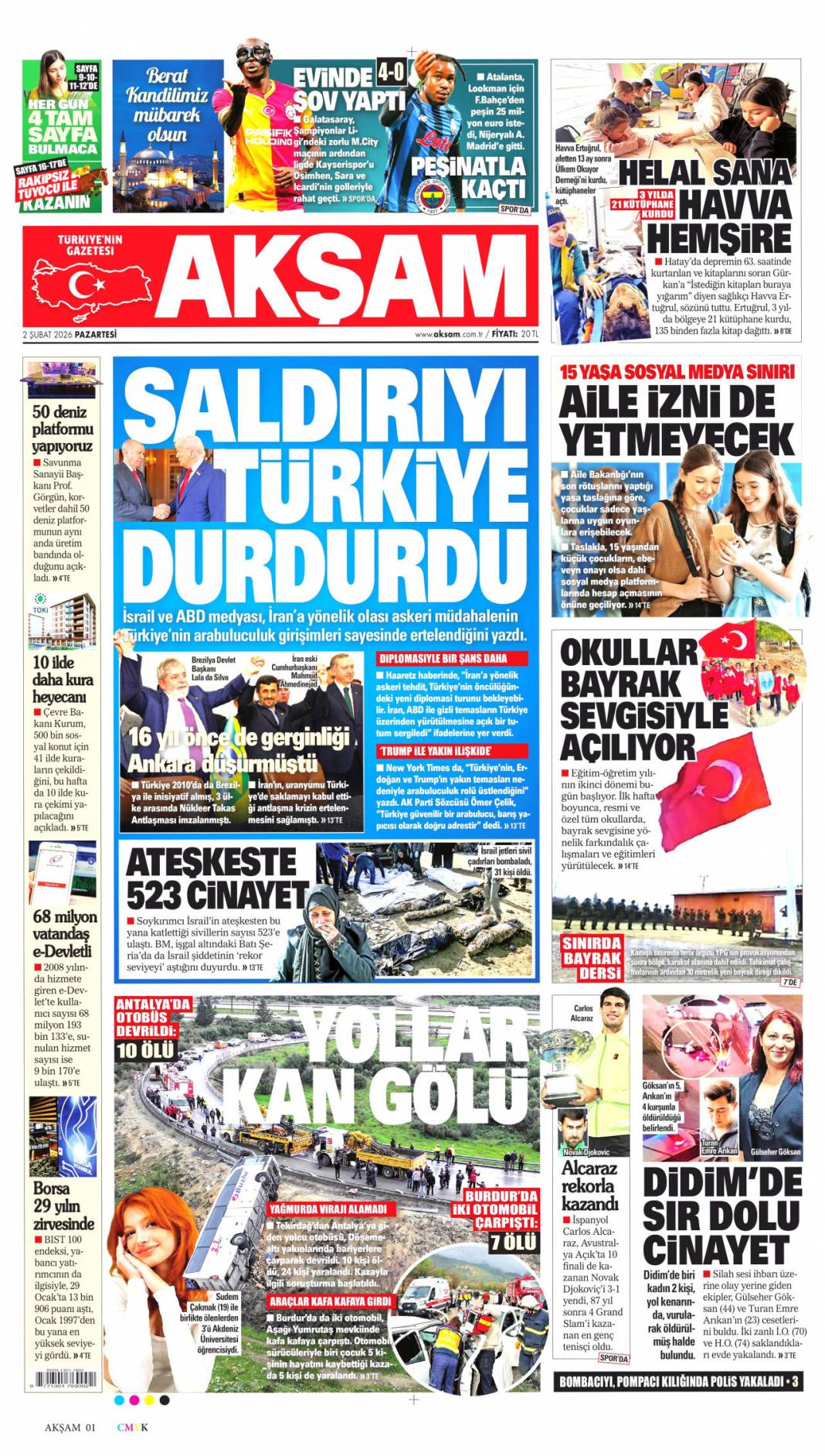 Avrupa saraylarını sarstı: 2 Şubat 2026 Pazartesi güncel gazete manşetleri 5