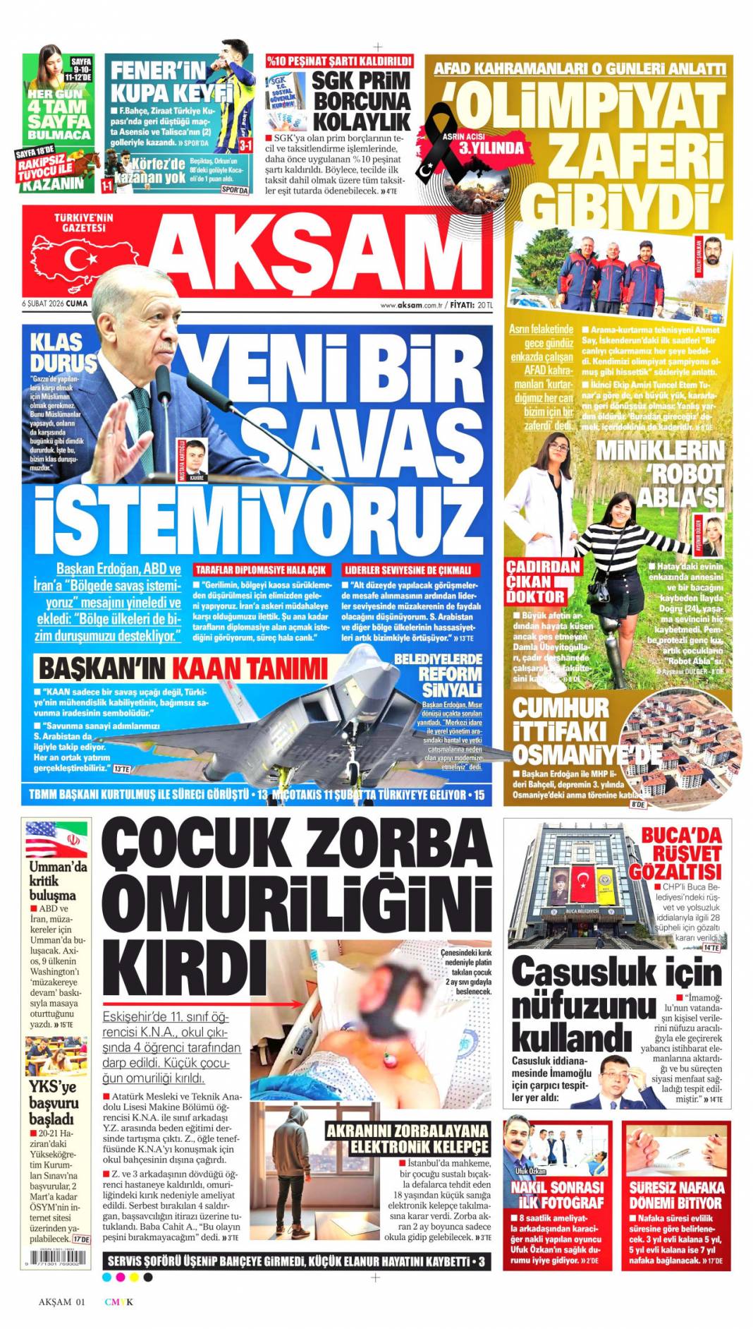 Türkiye'nin gücüne hayran kaldık: 6 Şubat 2026 Cuma güncel gazete manşetleri 8