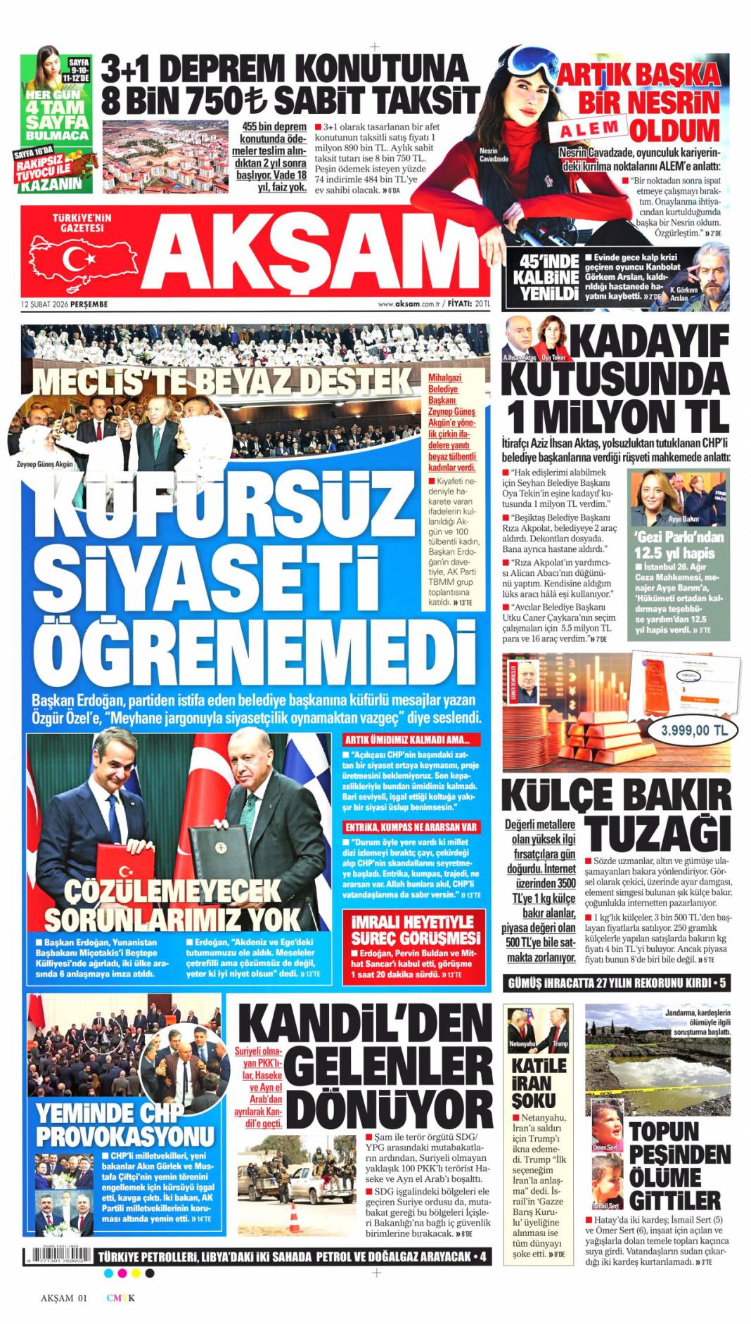 İşte böyle yemin ettiler: 12 Şubat 2026 Perşembe güncel gazete manşetleri 2