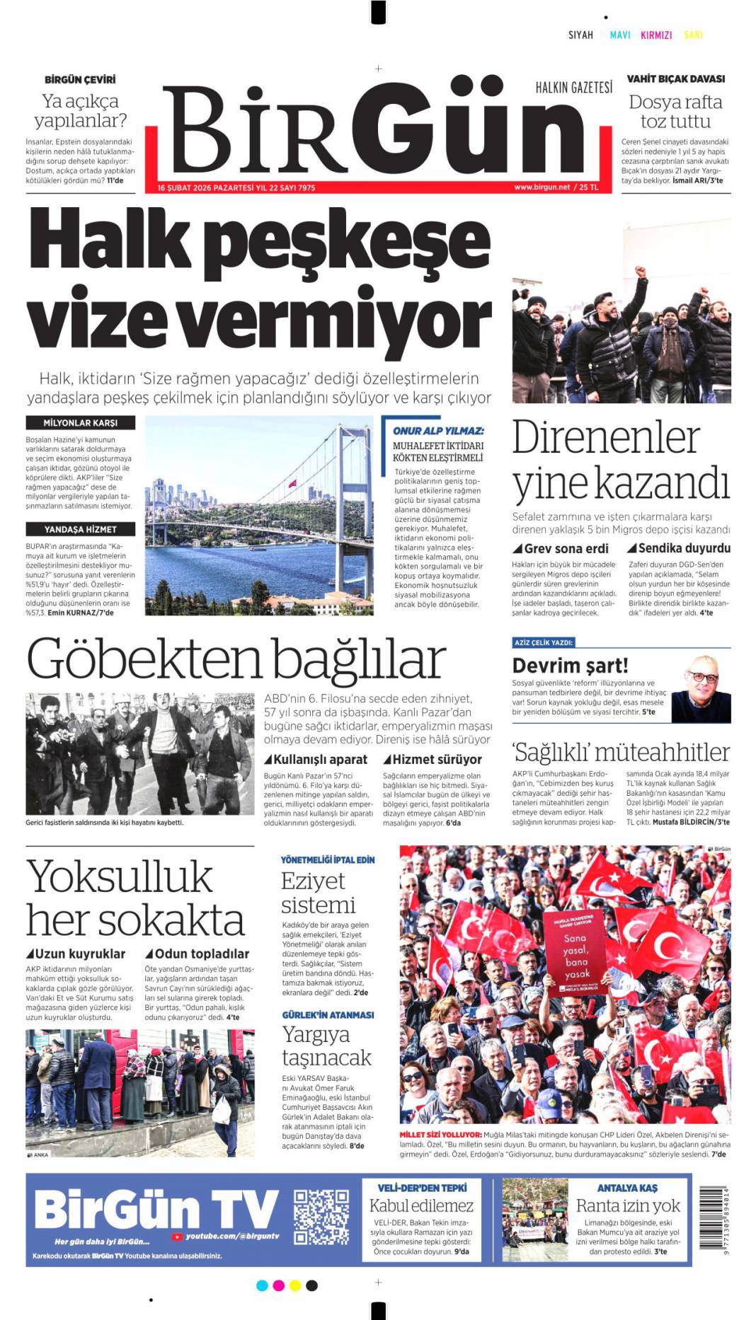 İstifa ağaç katliamını örtmez: 16 Şubat 2026 Pazartesi güncel gazete manşetleri 8