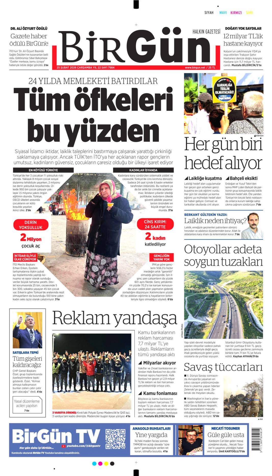 Rüşveti eksik verince sahneye çıkamadı: 25 Şubat 2026 Çarşamba güncel gazete manşetleri 10