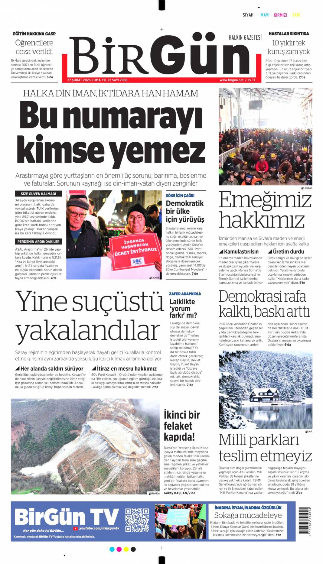 Her alanda tarihi dönüşüm yaşıyoruz: 27 Şubat 2026 Cuma güncel gazete manşetleri 12