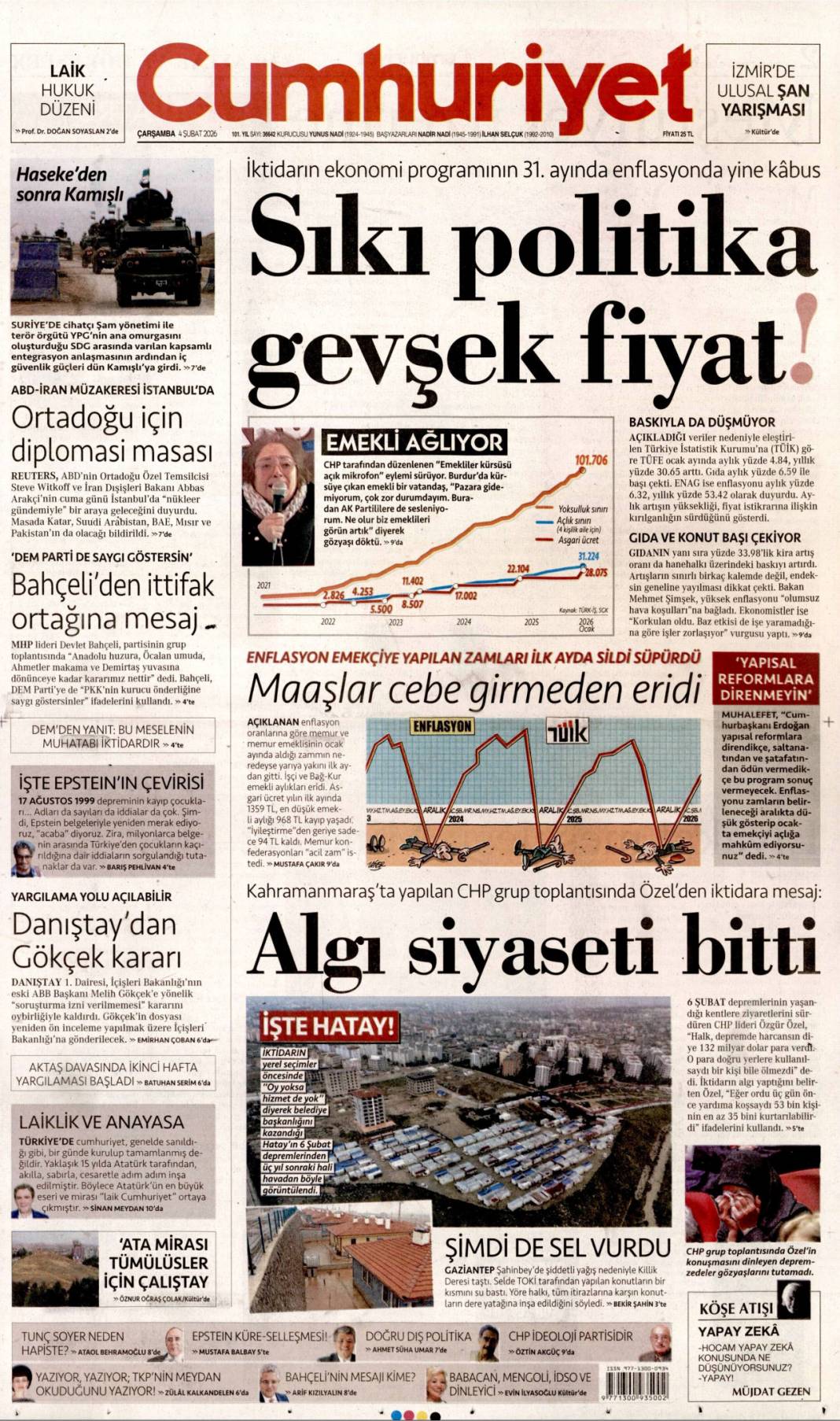 Siyanost sapıktan İlluminati itirafı: 4 Şubat 2026 Çarşamba güncel gazete manşetleri 5