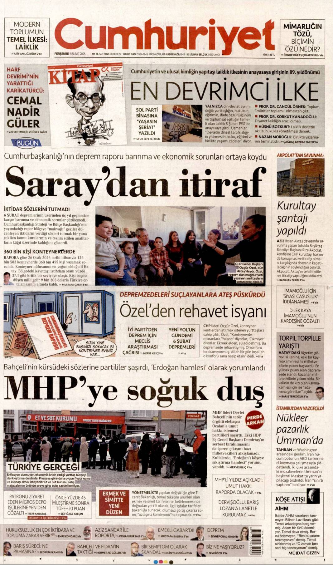 Gazze'de barış için Mısır'la iş birliği: 5 Şubat 2026 Perşembe, güncel gazete manşetleri 2