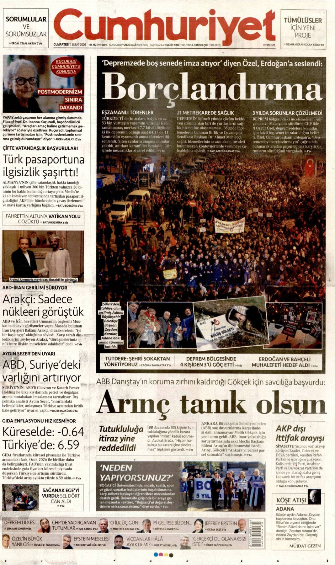 Bitmez dediler işte evler burada: 7 Şubat 2026 Cumartesi güncel gazete manşetleri 4