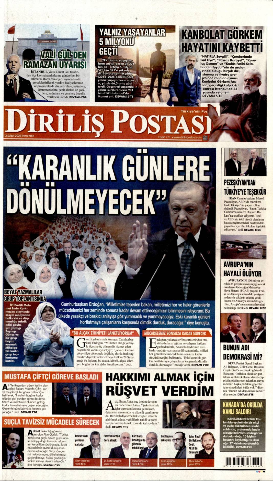 İşte böyle yemin ettiler: 12 Şubat 2026 Perşembe güncel gazete manşetleri 12