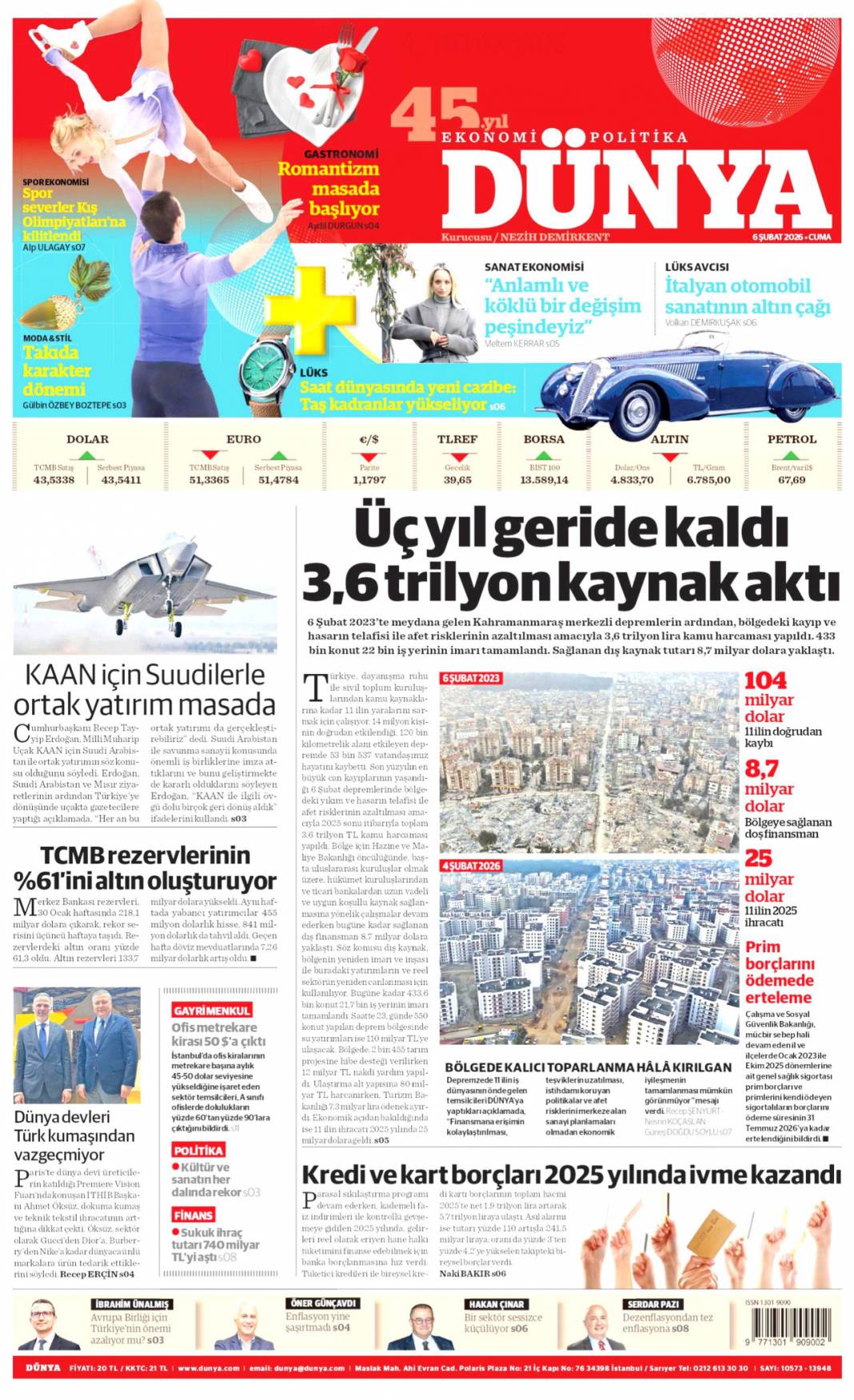 Türkiye'nin gücüne hayran kaldık: 6 Şubat 2026 Cuma güncel gazete manşetleri 12