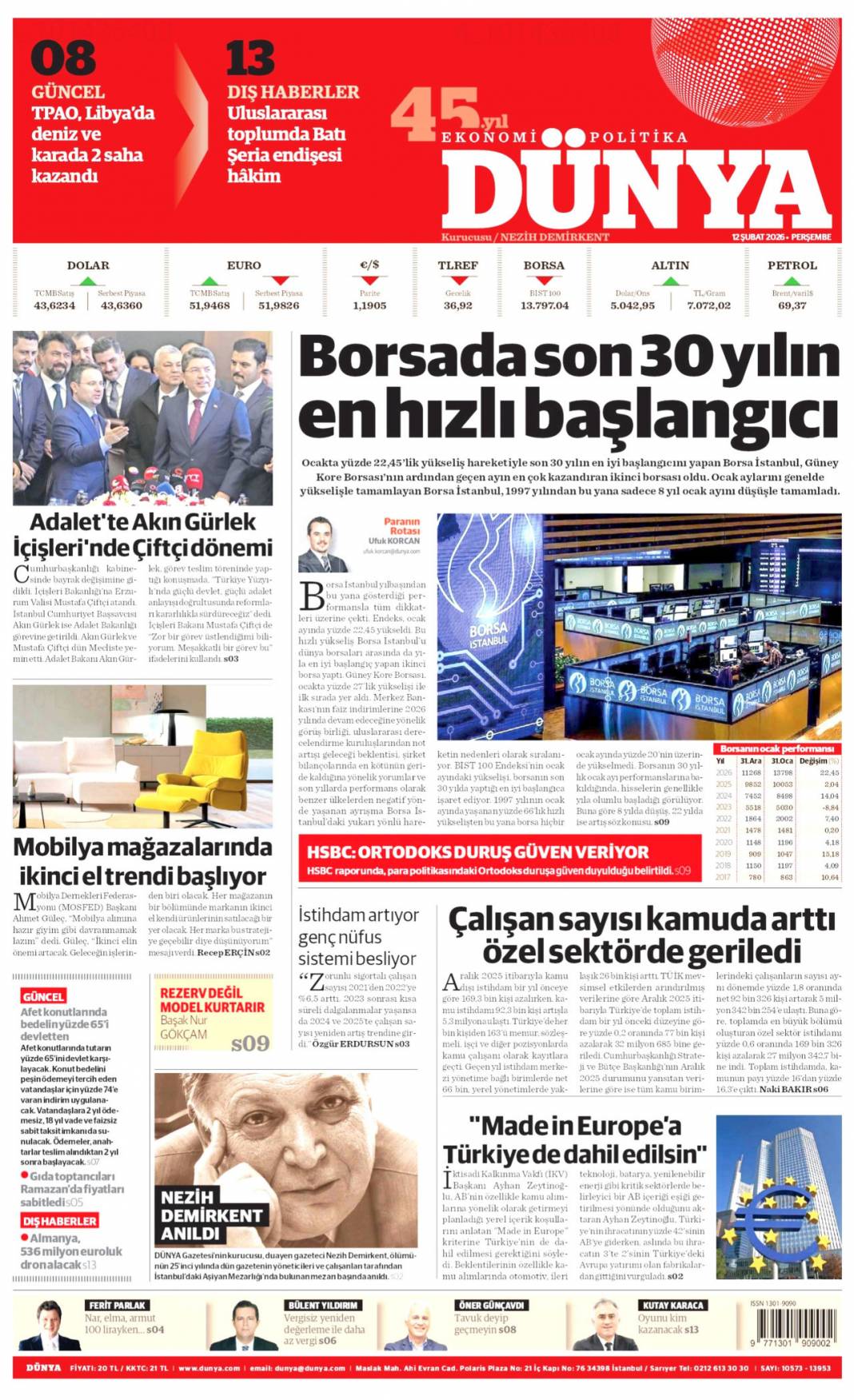 İşte böyle yemin ettiler: 12 Şubat 2026 Perşembe güncel gazete manşetleri 13