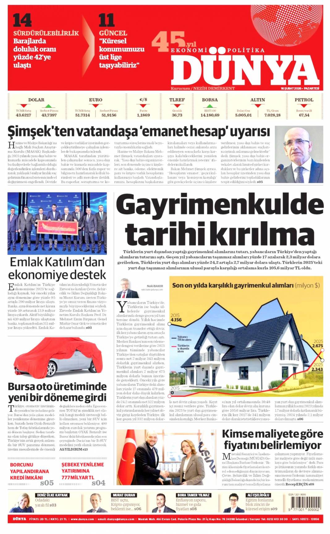 İstifa ağaç katliamını örtmez: 16 Şubat 2026 Pazartesi güncel gazete manşetleri 10