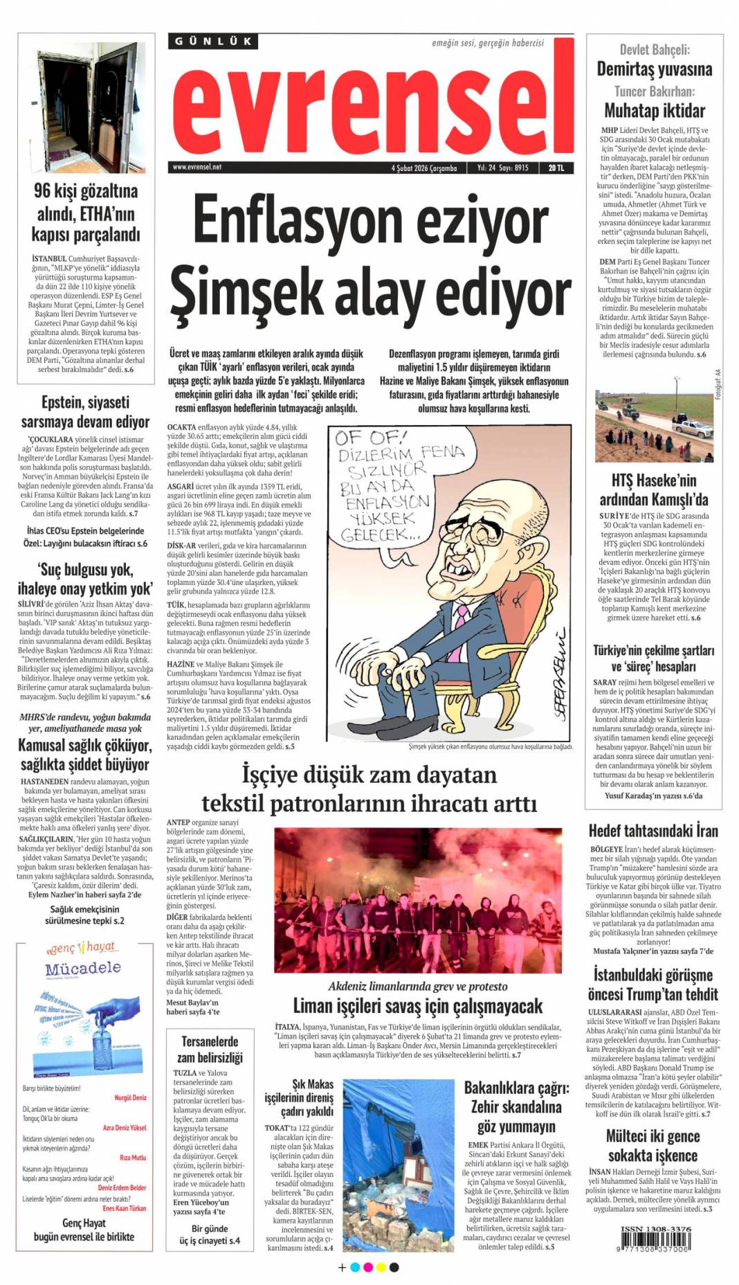 Siyanost sapıktan İlluminati itirafı: 4 Şubat 2026 Çarşamba güncel gazete manşetleri 11