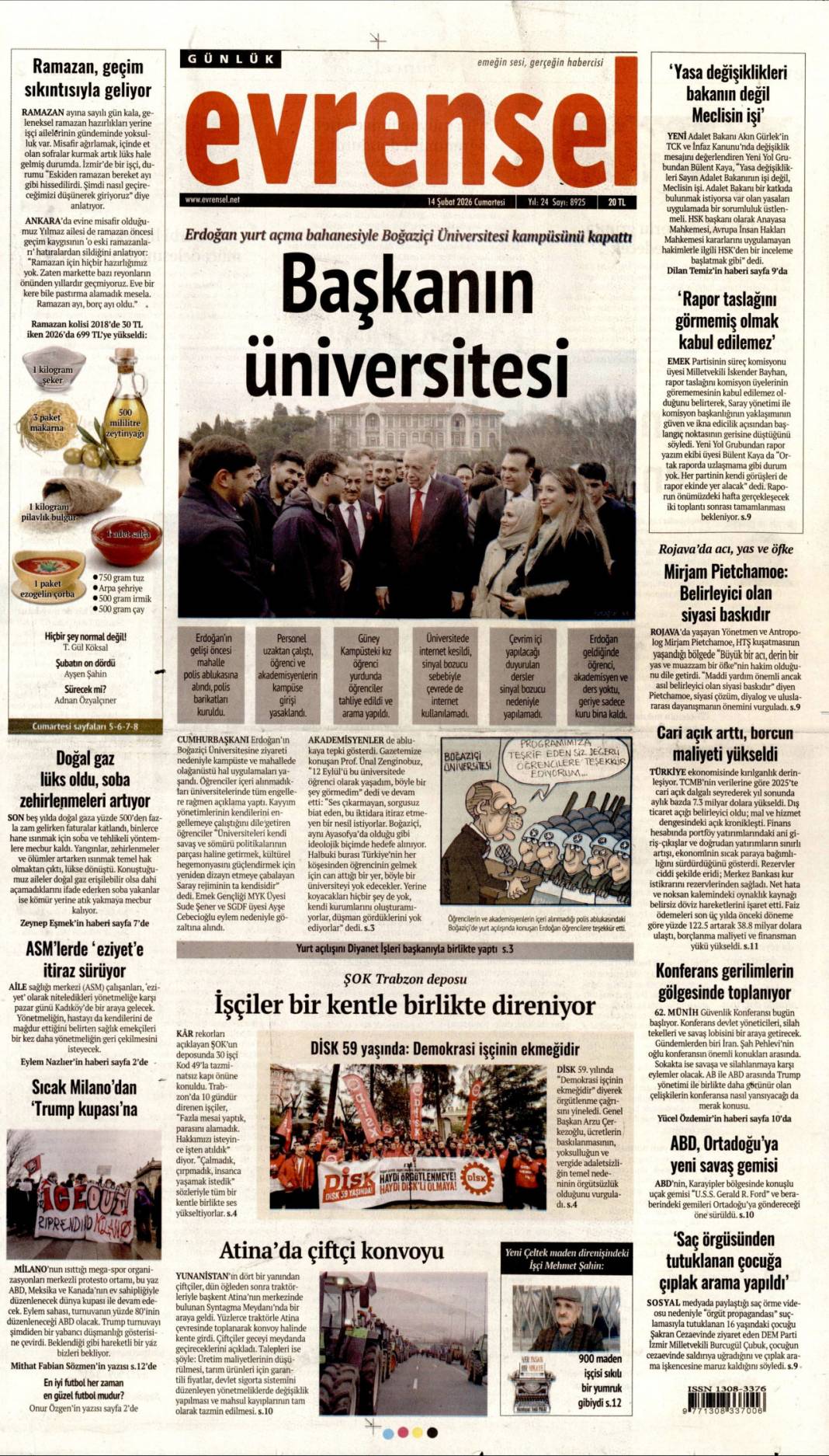 Hepsinin kökünü kazıyacağız: 14 Şubat 2026 Cumartesi güncel gazete manşetleri 14