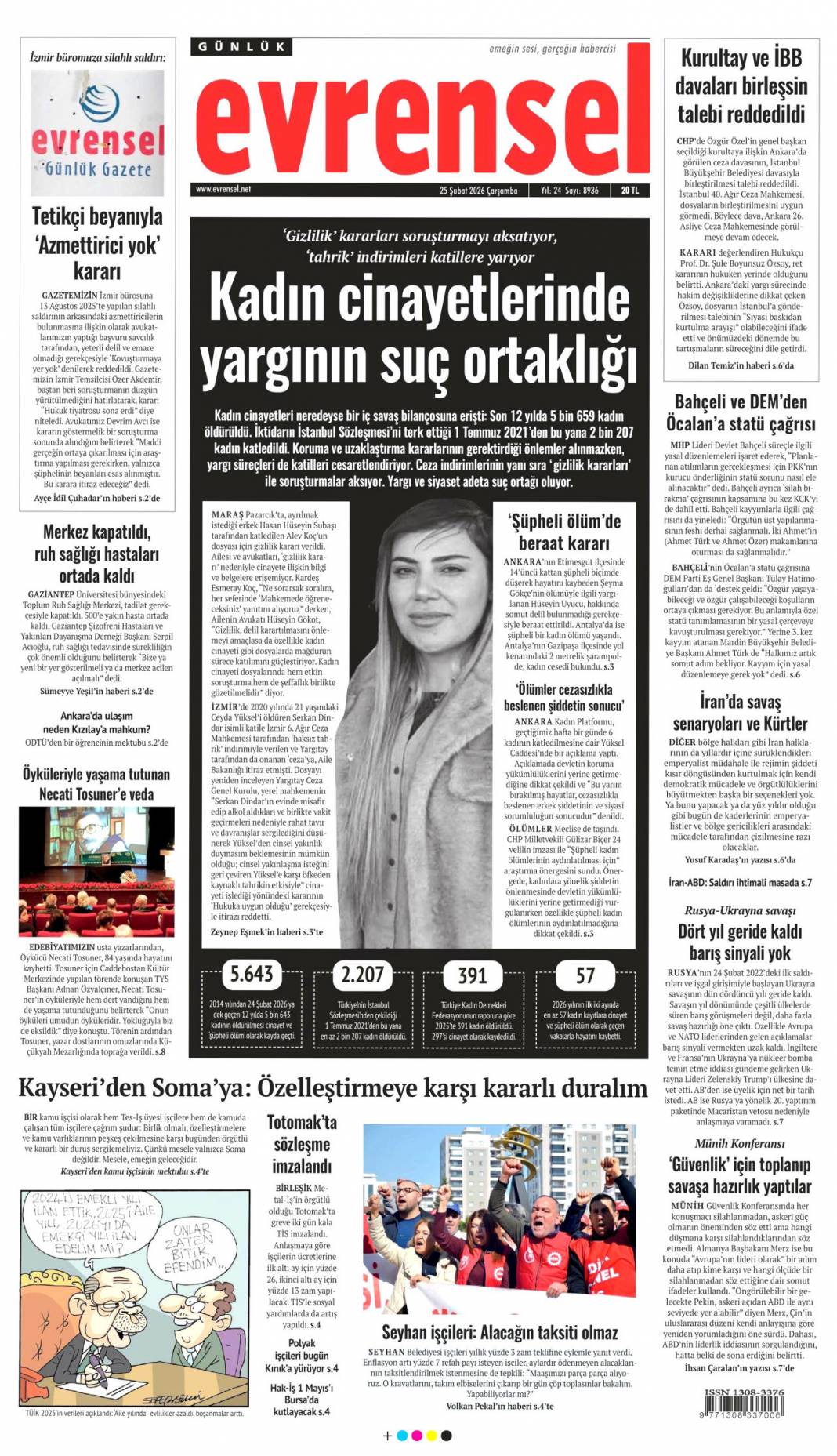 Rüşveti eksik verince sahneye çıkamadı: 25 Şubat 2026 Çarşamba güncel gazete manşetleri 13