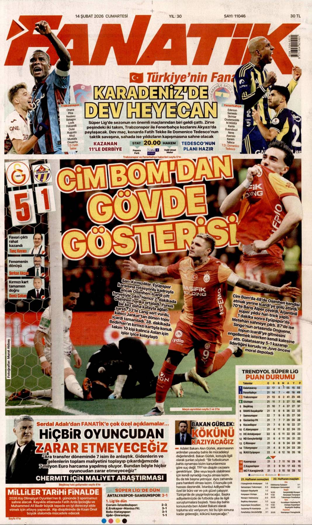 Hepsinin kökünü kazıyacağız: 14 Şubat 2026 Cumartesi güncel gazete manşetleri 24