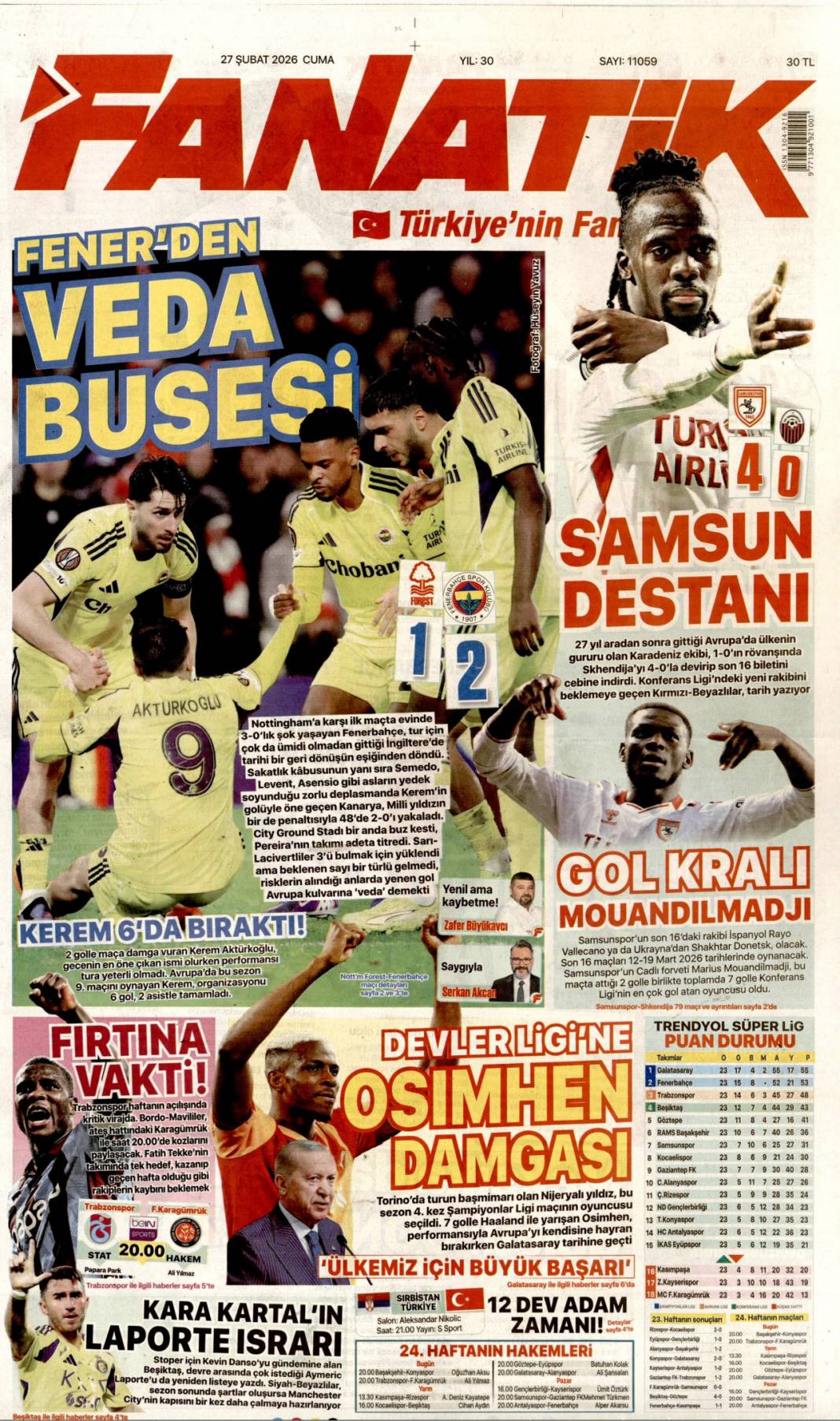 Her alanda tarihi dönüşüm yaşıyoruz: 27 Şubat 2026 Cuma güncel gazete manşetleri 27