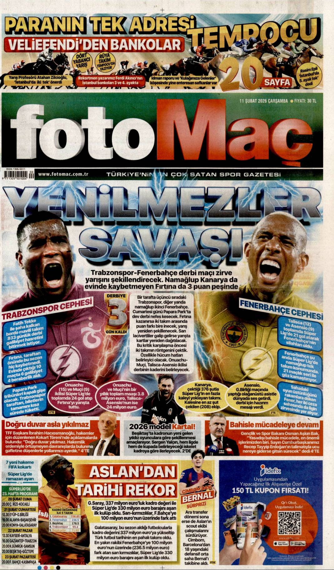 Tacizci başkana sahip çıktılar: 11 Şubat 2026 Çarşamba güncel gazete manşetleri 25