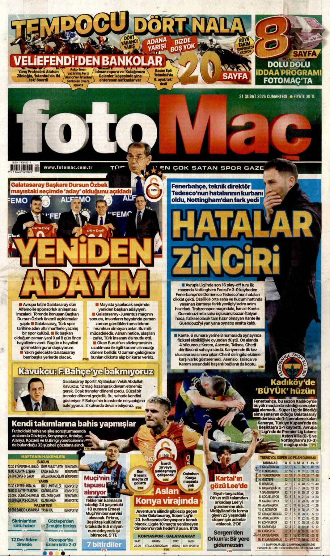 Türkiye Ramazanda Gazze'yi unutmadı: 21 Şubat 2026 Cumartesi güncel gazete manşetleri 25