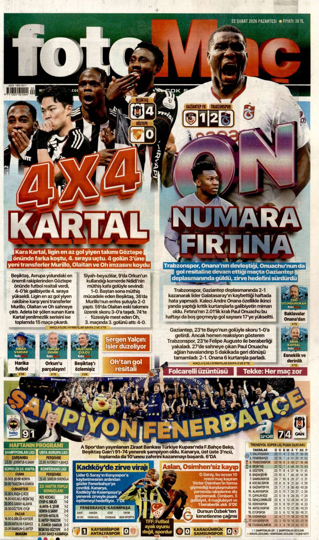 Zehir tacirlerine Avcı'dan Siber darbe: 23 Şubat 2026 Pazartesi güncel gazete manşetleri 25