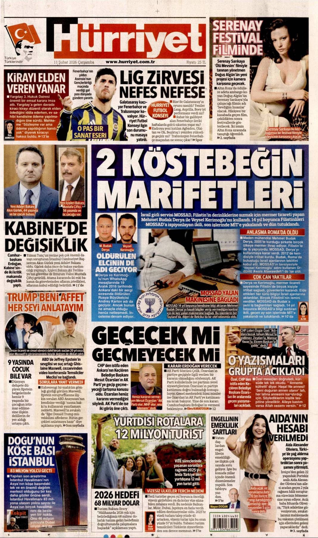 Tacizci başkana sahip çıktılar: 11 Şubat 2026 Çarşamba güncel gazete manşetleri 2