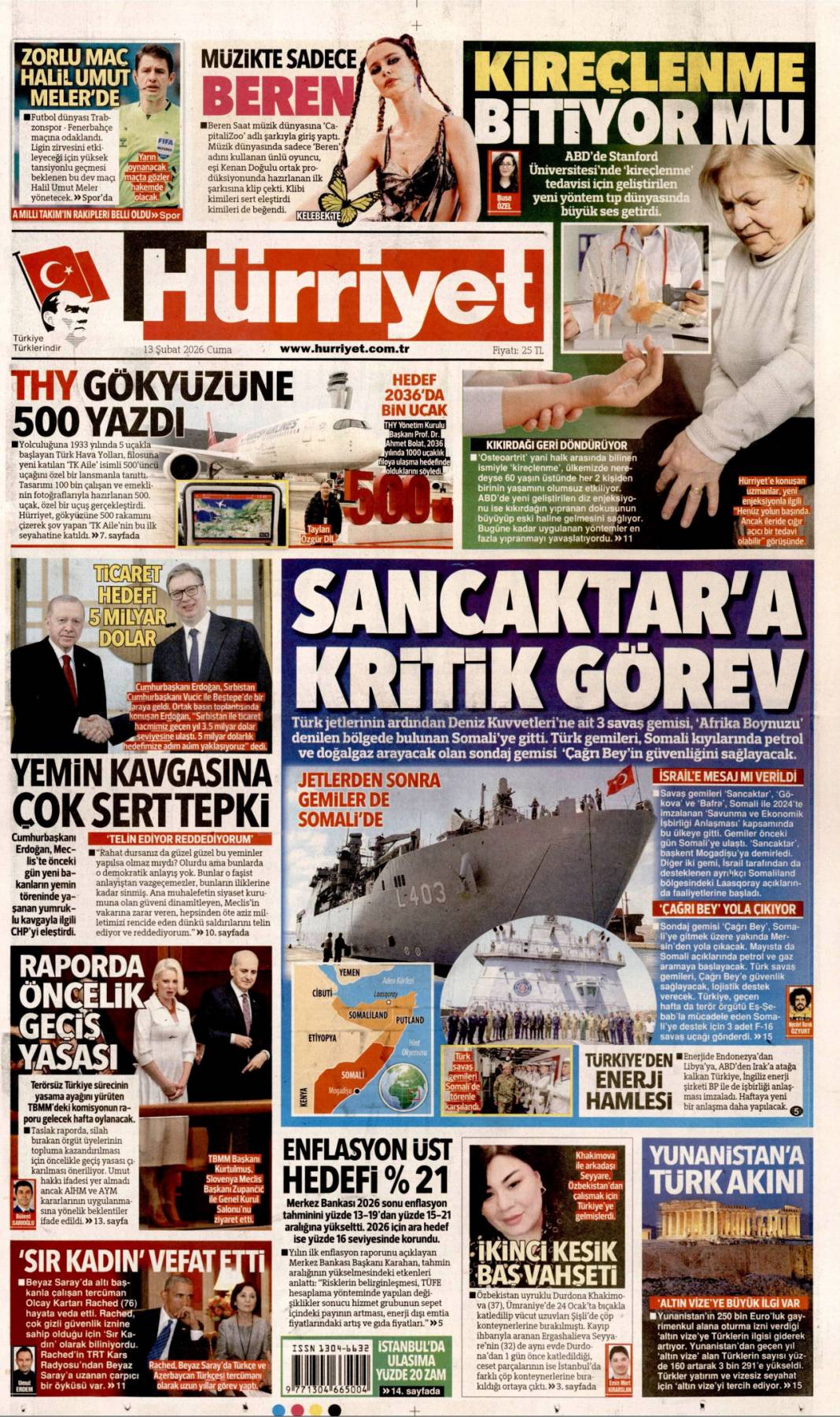 Faşizanlık CHP'nin iliklerine sinmiş: 13 Şubat 2026 Cuma güncel gazete manşetleri 4