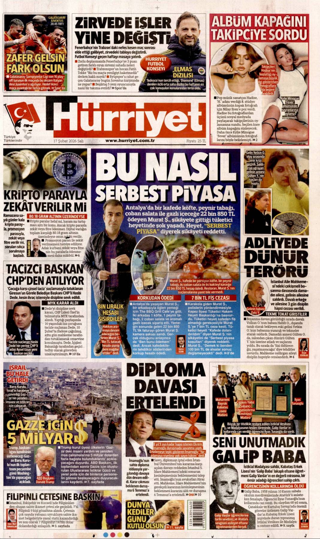 CHP'li tacizci hâlâ görevde: 17 Şubat 2026 Salı güncel gazete manşetleri 2