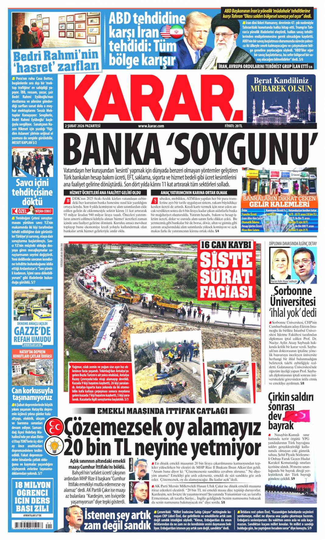 Avrupa saraylarını sarstı: 2 Şubat 2026 Pazartesi güncel gazete manşetleri 19